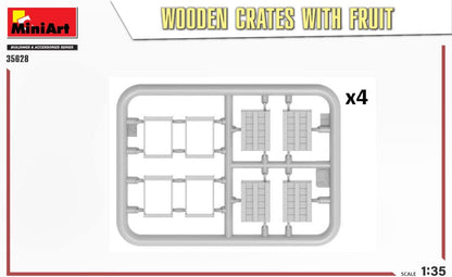 MiniArt MIN35628 1:35-Wooden Crates with Fruit Scale Model kit, Unpainted