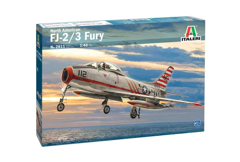 Italeri 2811S 1:48 North American FJ-2/3 Fury Building, Stand Model Making, Crafts, Hobby, Gluing, Plastic Construction Kit, Detailed, Multicoloured