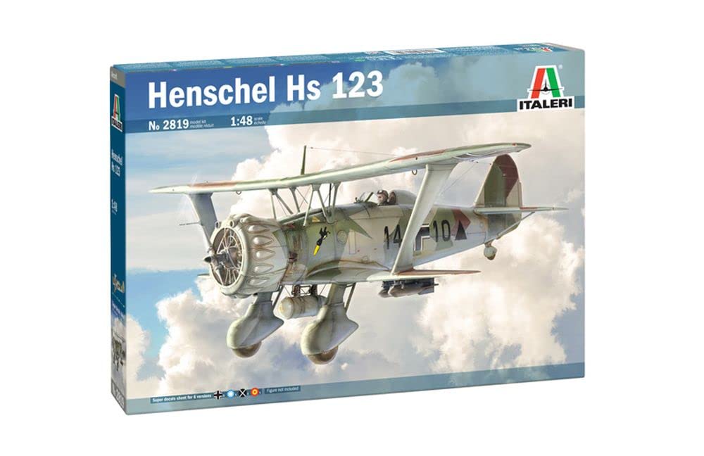 Italeri 2819S - 1:48 Henschel HS 123, maqueta, Juego de construcción, maqueta Libre, Bricolaje, Hobby, encolado, Kit de plástico, precisión de Detalles