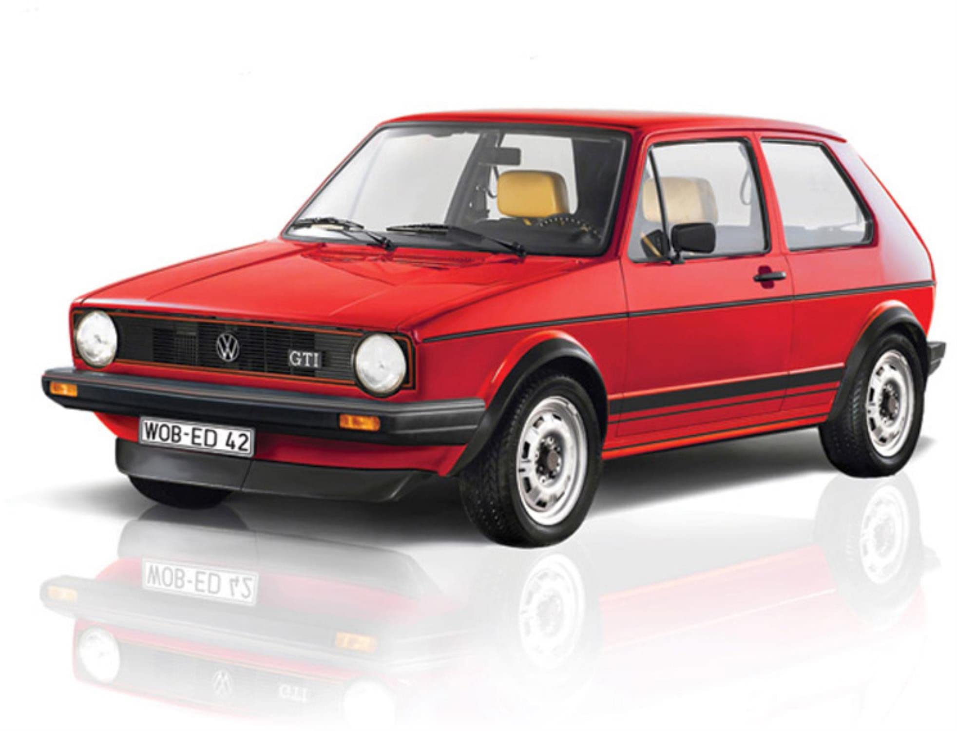 Italeri 3622S 3622S-1:24 VW Golf GTI Rabbit, Model Building, Construction Kit, Stand Model Making, Crafts, Hobby, Gluing, Plastic Kit, Detailed Unpainted,Unvarnished