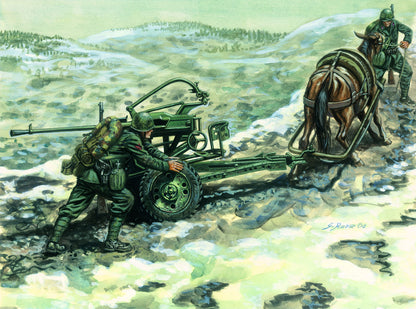 Italeri Horse Drawn Breda 20 Gun/65 Mod.35 w/Soldiers 1/35