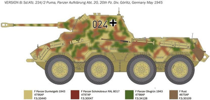 Italeri 6572 Sd.Kfz.234/2 Puma 1:35 Plastic Tank Model Kit