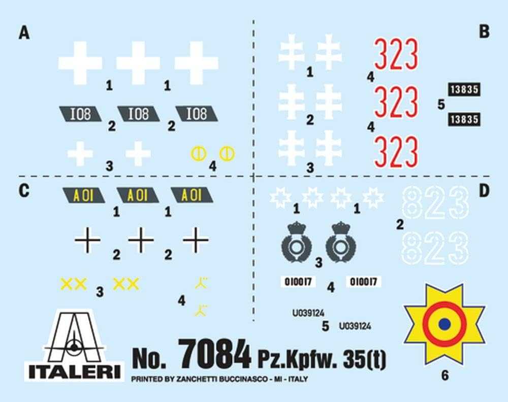 Italeri 7084S 1:72 Ger. Panzerkampfwagen 35 (t) -Modelismo, maqueta, Manualidades, Hobby, Pegamento, Kit de plástico, Multicolor, (IT7084