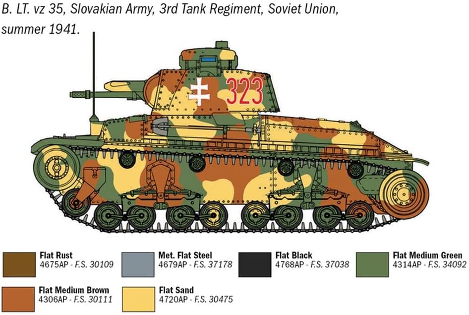 Italeri 7084S 1:72 Ger. Panzerkampfwagen 35 (t) -Modelismo, maqueta, Manualidades, Hobby, Pegamento, Kit de plástico, Multicolor, (IT7084