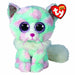 TY 2008069 Plush Toy, Green/Pink Cat Opal