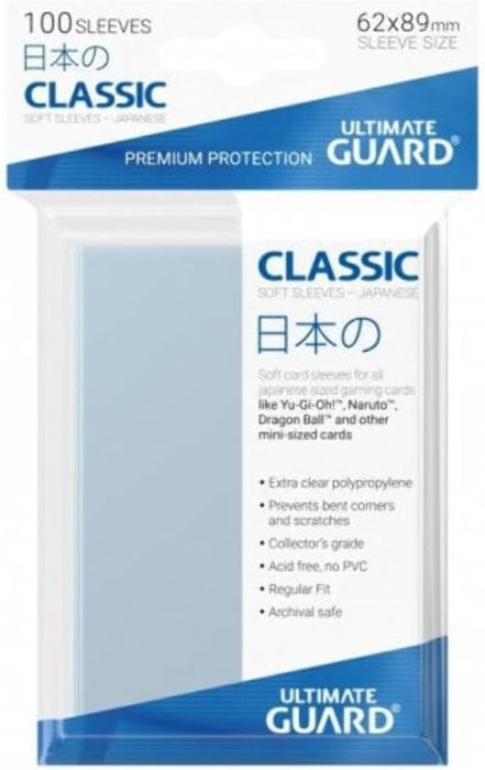Ultimate Guard UGD010069 Japanese Size Classic Soft Card Sleeves (Pack of 100, Transparent