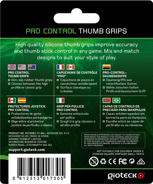 Gioteck PCTGXB1-11-MU Pro Control rubberen duimgrepen voor Xbox One zwart