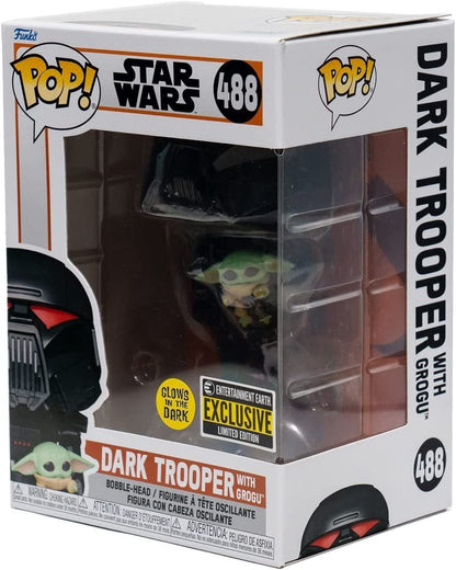 Funko Pop! Star Wars: Mandalorian - Dark Trooper With Child - Glow In the Dark - the Mandalorian - Collectable Vinyl Figure - Gift Idea - Official Merchandise - Toys for Kids & Adults - TV Fans