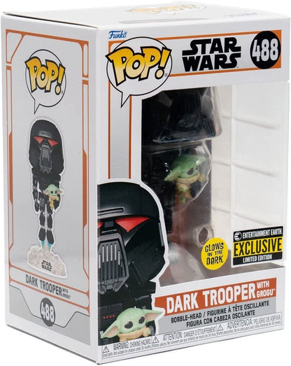 Funko Pop! Star Wars: Mandalorian - Dark Trooper With Child - Glow In the Dark - the Mandalorian - Collectable Vinyl Figure - Gift Idea - Official Merchandise - Toys for Kids & Adults - TV Fans