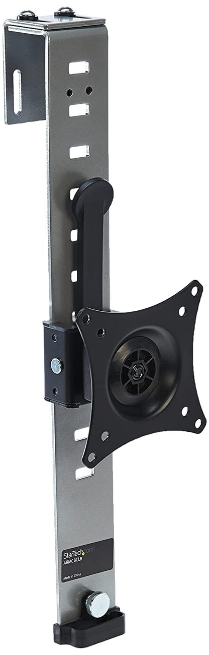 StarTech.com Cubicle Monitor Mount - Cubicle Wall Single Monitor Hanger - Up to 34" VESA Mount Display - Height Adjustable Ergonomic Office Cubicle Hanging Flat Panel Hook & Clamp Bracket (ARMCBCLB