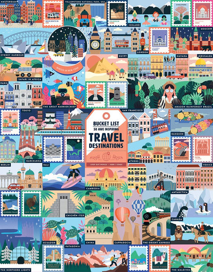 Ridley's JIG060 Jigsaw Puzzle, 50 awe-Inspiring Travel Destinations