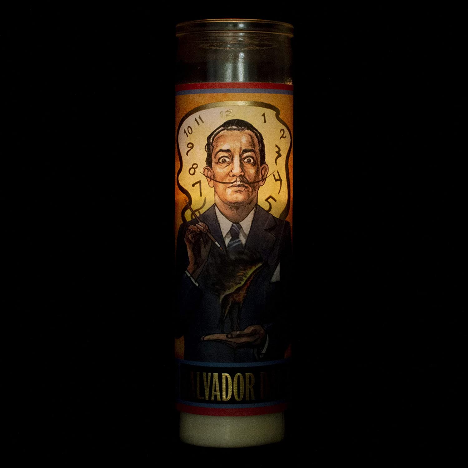 Salvador Dali Secular Saint Candle - 8.5 Inch Glass - [Dutch Import]