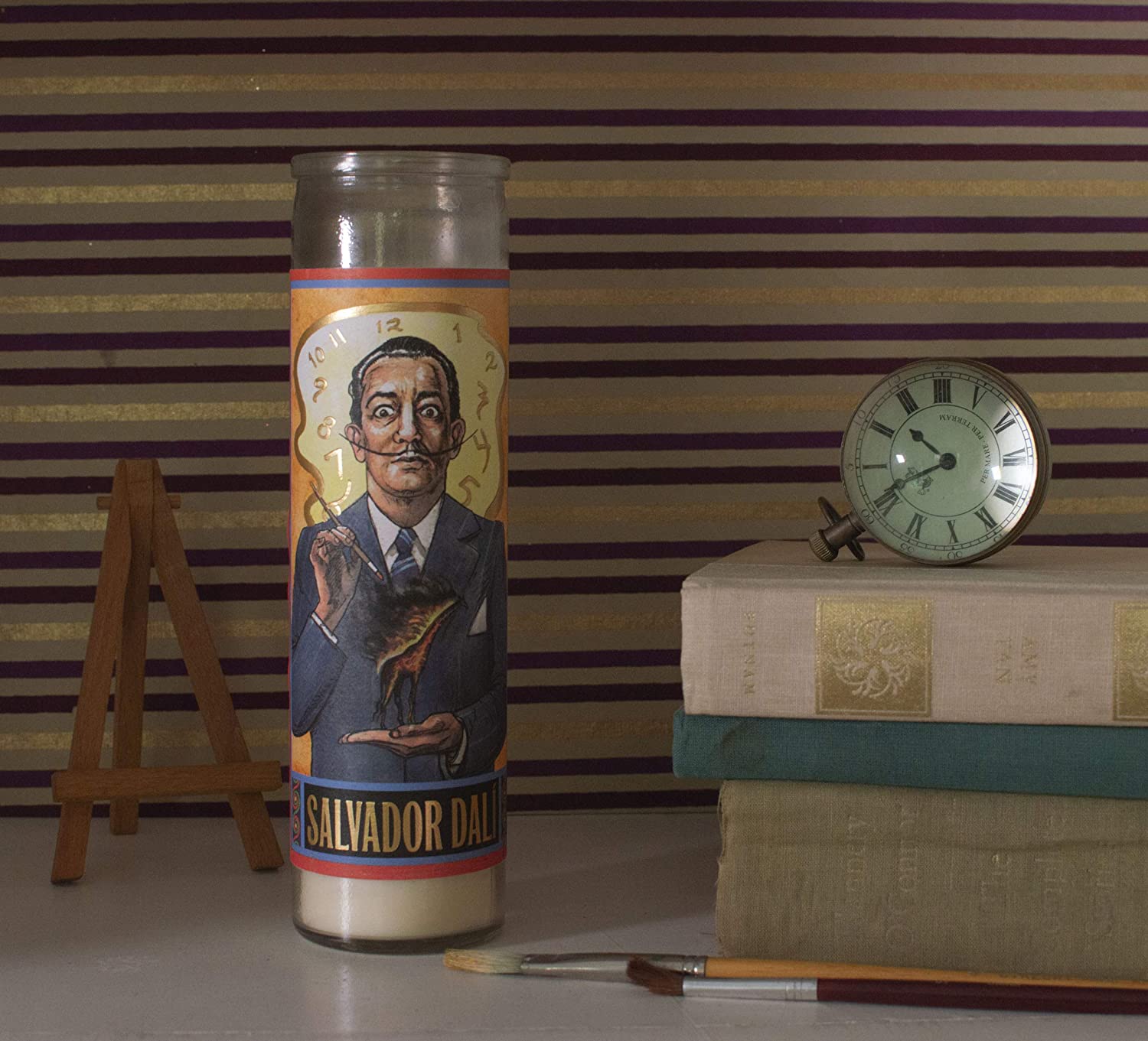 Salvador Dali Secular Saint Candle - 8.5 Inch Glass - [Dutch Import]