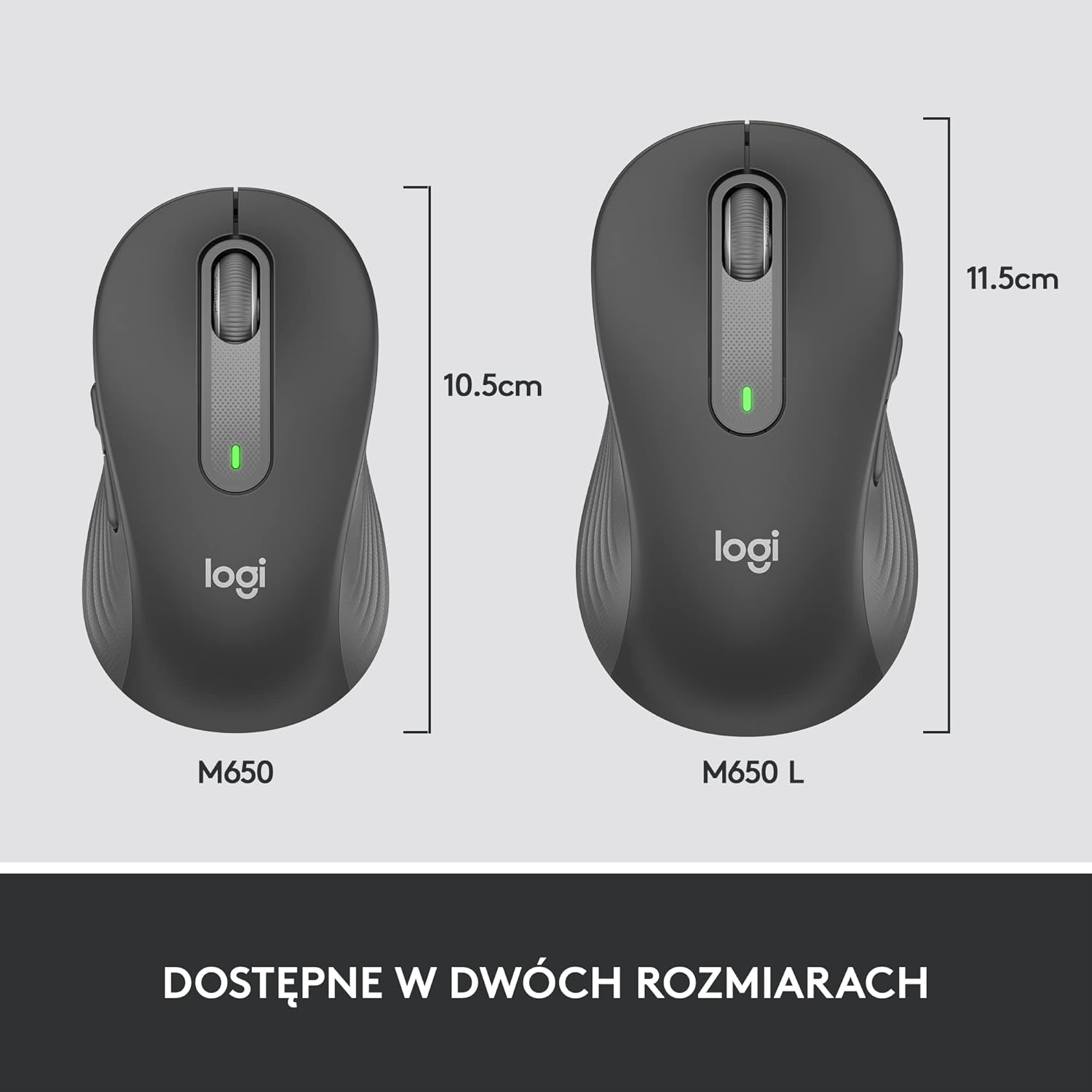 Logitech Signature M650 L Full Size Wireless Mouse - For Large Sized Hands, 2-Year Battery, Silent Clicks, Customisable Side Buttons, Bluetooth, for PC/Mac/Multi-Device/Chromebook - Grey