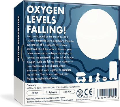 Oink Games "Moon Adventure Adventure Game • Ideal On-The-Go Travel or Party Game For 2-5 players • 10 Years Old +