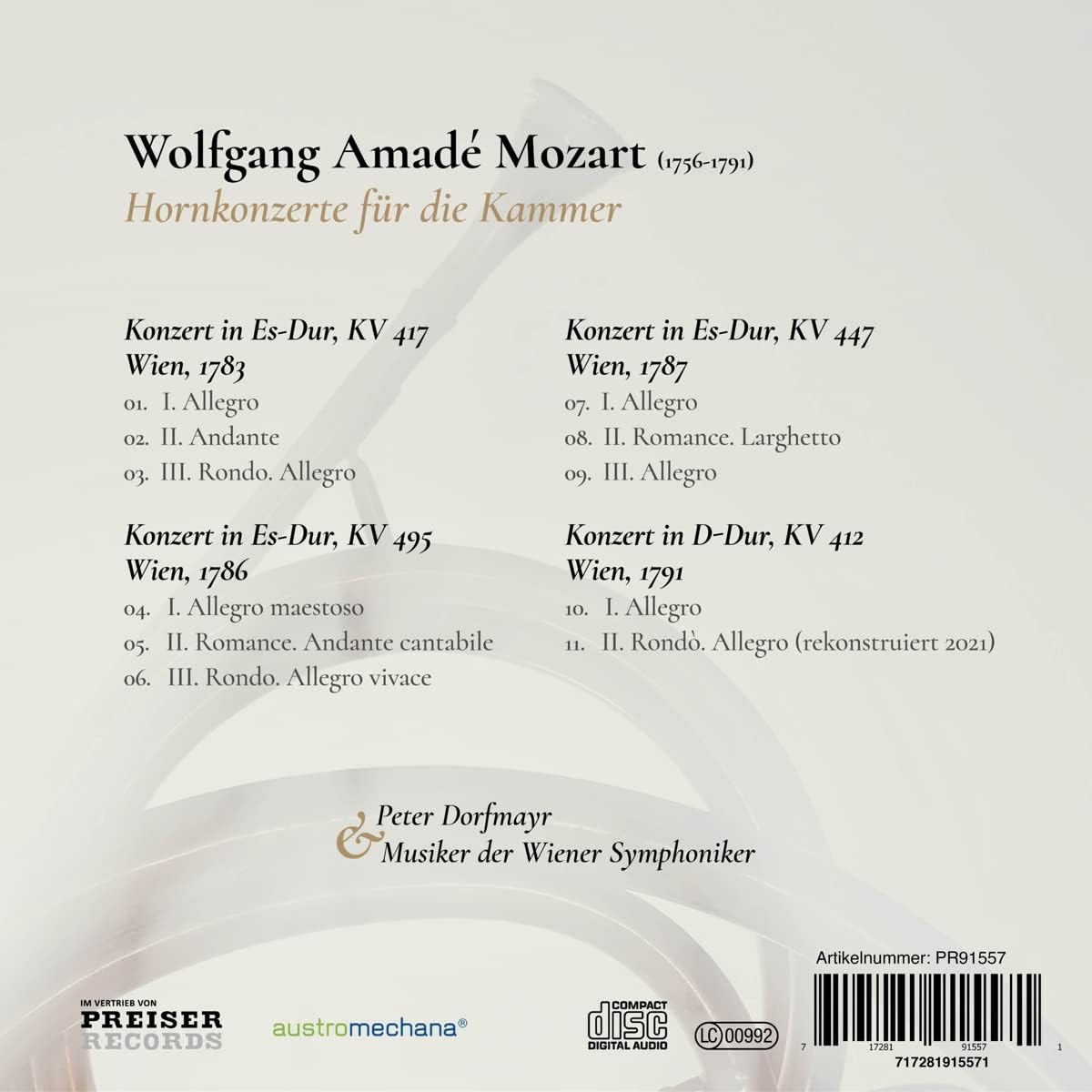 Hornkonzerte Von Wolfgang Amadeus Mozart