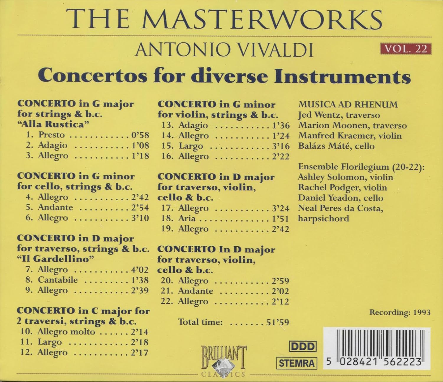 Vivaldi, Antonio-Concertos for Diverse Intruments