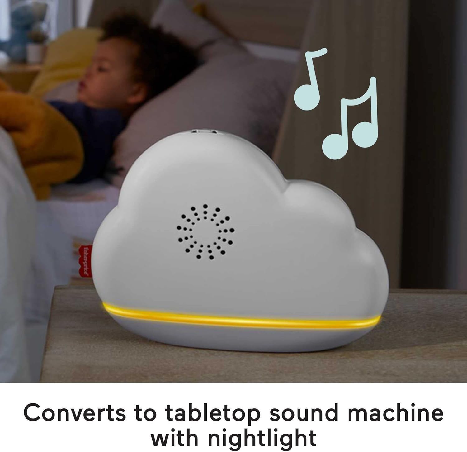 Fisher-Price Baby Toy Rainbow Showers Bassinet Mobile to Bedside Sound Machine with Music & Night Light for Newborn to Toddler Ages 0+ Months, HBP40