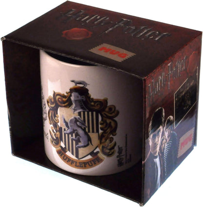 Harry Potter Hufflepuff and Hogwarts Crest Ceramic Mug in Presentation Box - Official Merchandise