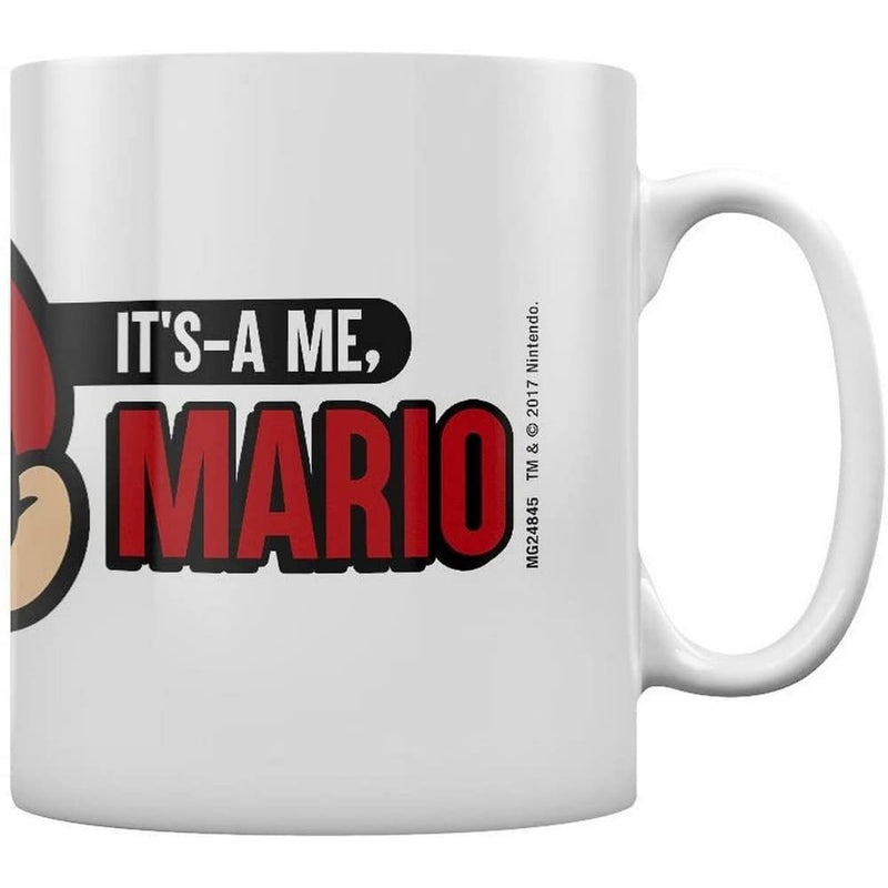 Pyramid International MG24845 Super Mario - Taza de café, porcelana, multicolor Blanco/Negro/Rojo 1 Unidad (Paquete de 1)