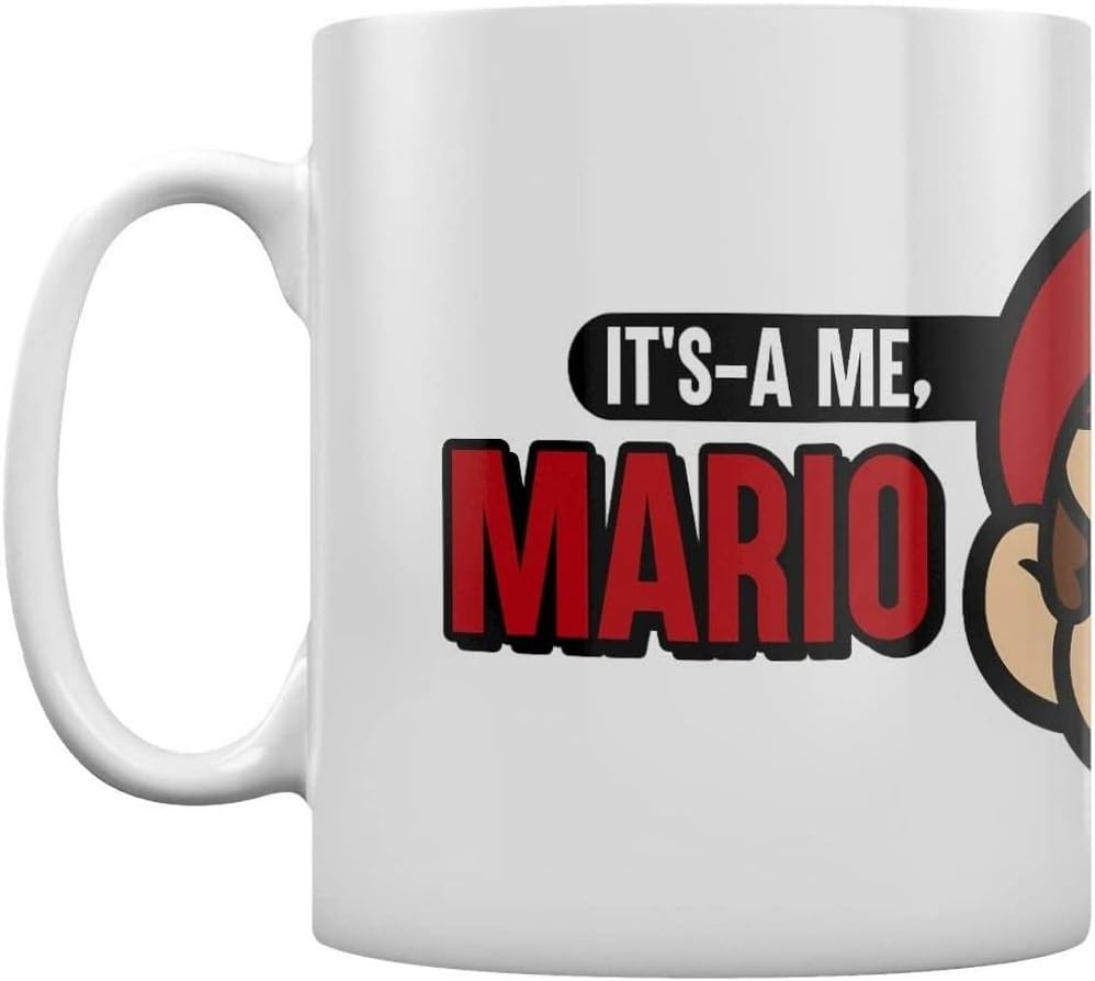 Pyramid International MG24845 Super Mario - Taza de café, porcelana, multicolor Blanco/Negro/Rojo 1 Unidad (Paquete de 1)