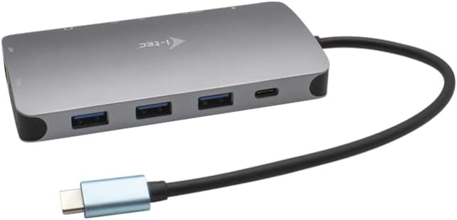i-tec USB-C 4K Metal Nano Docking Station 1x HDMI 1x VGA 1x GLAN 1x USB-C 3x USB 3.1 1x SD/MicroSD 1x Audio Power Delivery 100W for Windows MacOS Android ChromeOS