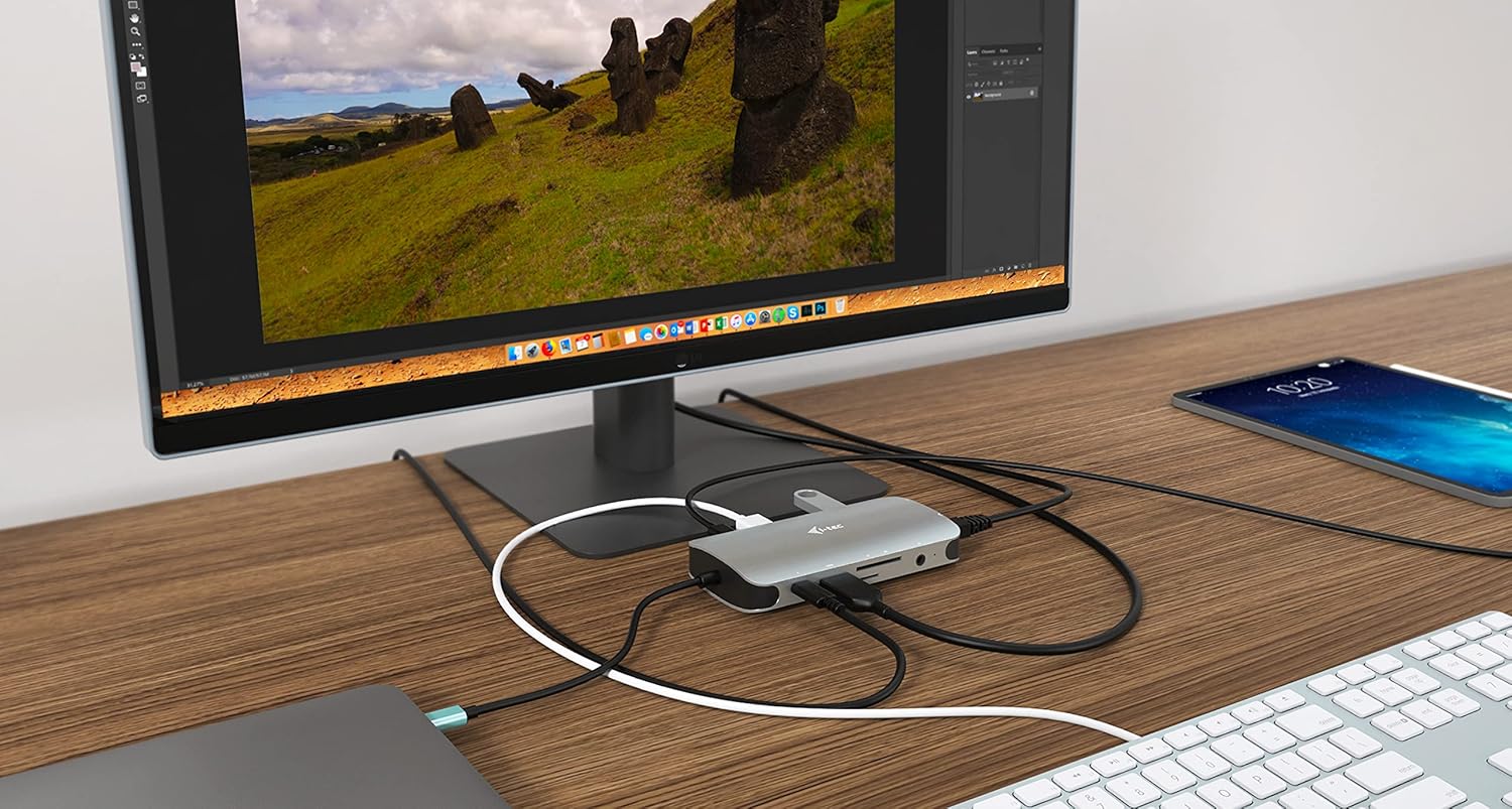 i-tec USB-C 4K Metal Nano Docking Station 1x HDMI 1x VGA 1x GLAN 1x USB-C 3x USB 3.1 1x SD/MicroSD 1x Audio Power Delivery 100W for Windows MacOS Android ChromeOS