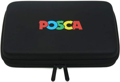 uni-ball Uni POSCA 186824 Marker Pens in Case, Suitable for Many Surfaces, Various Tips and Colours, Multi-Coloured