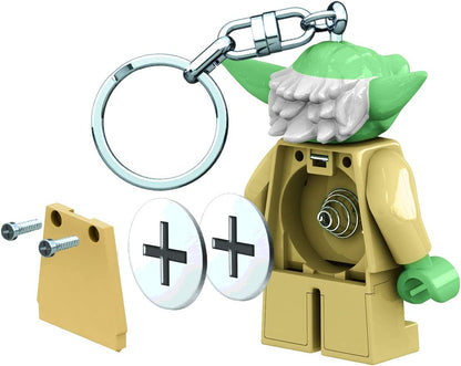 IQ Lego Star Wars Portachiavi con torcia e LED - figura da 76 mm - 2 batterie CR2025 incluse