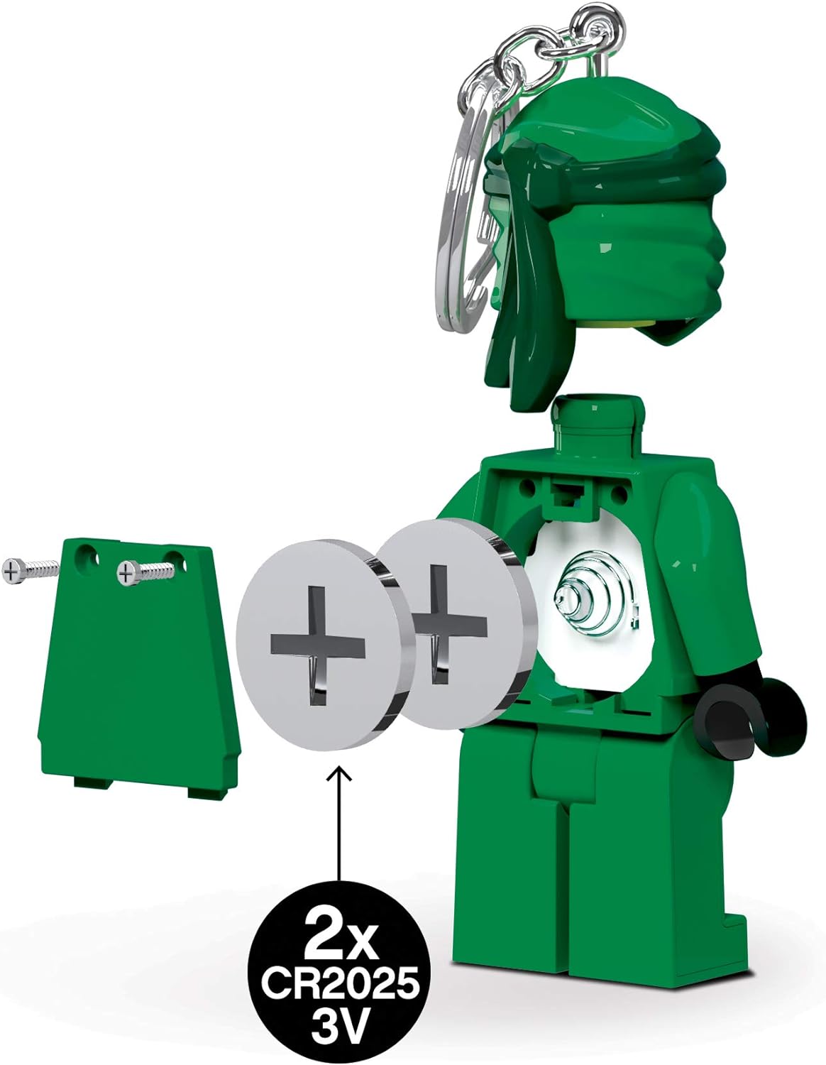 Lego Ninjago Schlüsselanhänger LED-Taschenlampe Spielzeuge Geschenke für Kinder - 76 mm große Figur - 2 CR2025 Batterien enthalten