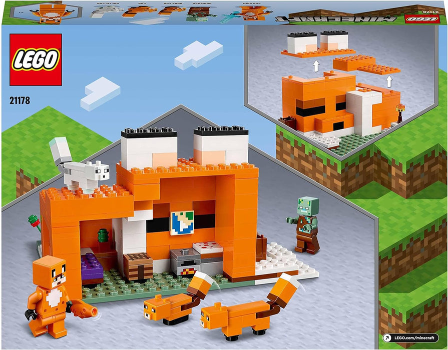 LEGO 21178 Minecraft The Fox Lodge House, Animal Toys, Birthday Gifts for Kids & 21240 Minecraft The Swamp Adventure, Building Game Construction Toy with Alex and Zombie Figures in Biome