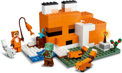 LEGO 21178 Minecraft The Fox Lodge House, Animal Toys, Birthday Gifts for Kids & 21240 Minecraft The Swamp Adventure, Building Game Construction Toy with Alex and Zombie Figures in Biome