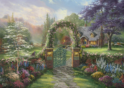 Schmidt Spiele | Thomas Kinkade : Hummingbird Cottage (1000pc) | Puzzle | Ages 12+