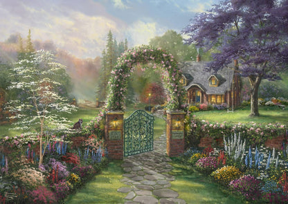 Schmidt Spiele | Thomas Kinkade : Hummingbird Cottage (1000pc) | Puzzle | Ages 12+