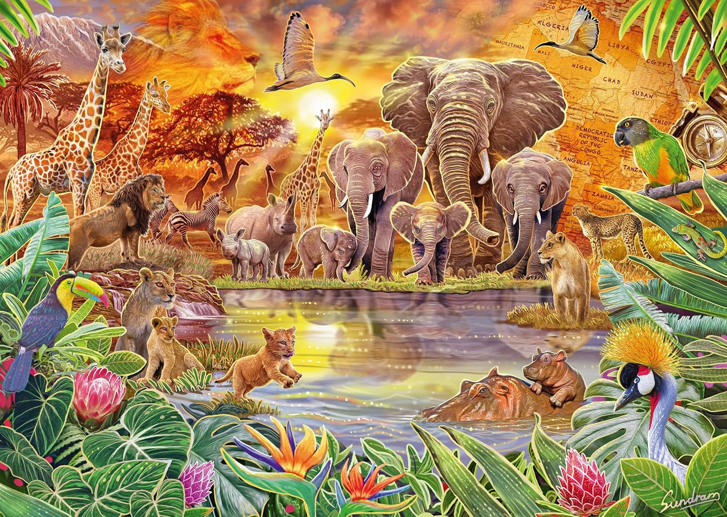 Schmidt Spiele | Steve Sundram: African Wildlife (1000pc) | Puzzle | Ages 12+