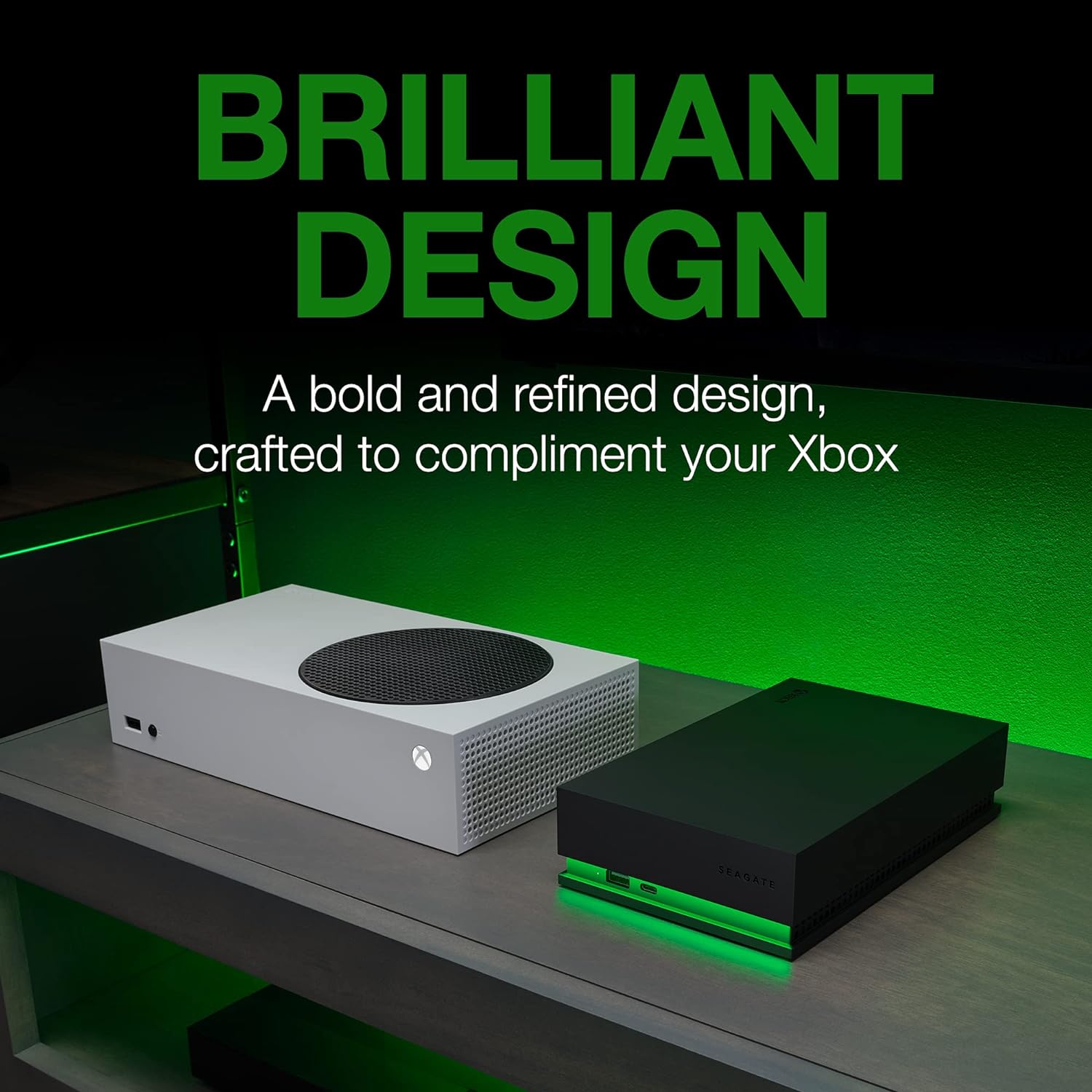 Seagate Game Drive Hub, 8TB, External Hard Drive Desktop, USB 3.2 Gen 1, Dual USB-C and USB-A ports, Xbox Certified, with RGB LED lighting, 3 year Rescue Services (STKW8000400