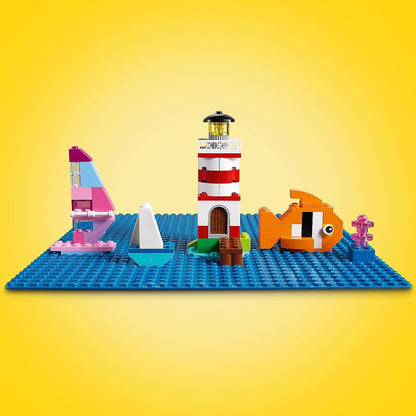 LEGO 11025 Classic Blue Baseplate, Construction Toy for Kids, Building Base, Square 32x32 Build and Display Board