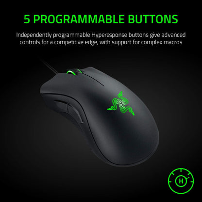 Razer DeathAdder Essential (2021) - Wired Gaming Mouse (Optical Sensor, 6400 DPI, 5 Programmable Buttons, Ergonomic Form Factor