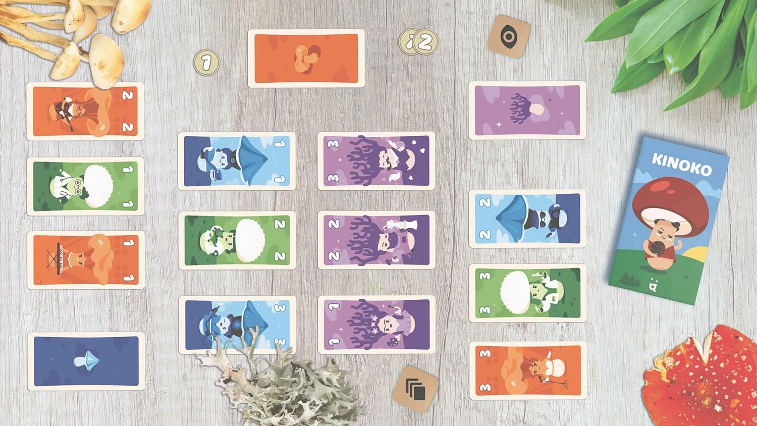 Helvetiq Verlag Kinoko | Board Game | Ages 7+ | 2-4 Players | 20 Minutes Playing Time, Multicolor (CSGKINOKO)