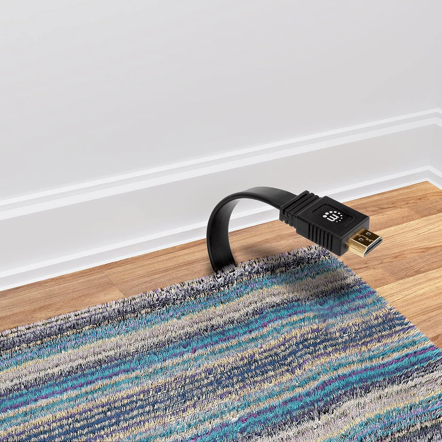 Hdmi Cable Ethern 1M 4K/60Hz -Flat Male/Male Black Poly