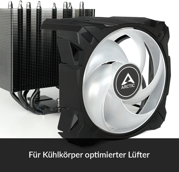 ARCTIC Freezer i35 A-RGB - Single-Tower CPU Kühler für Intel mit A-RGB, druckoptimierter 120 mm P-Lüfter, 200-1700 rpm, 4 Heatpipes, inkl. MX-5 Wärmeleitpaste - Schwarz Freezer 35 Freezer i35 A-RGB