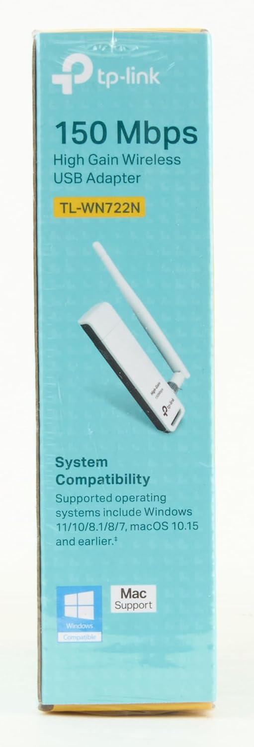 TP-LINK TL-WN722N 150 Mbps High Gain Wireless USB Adapter - White V2 Version