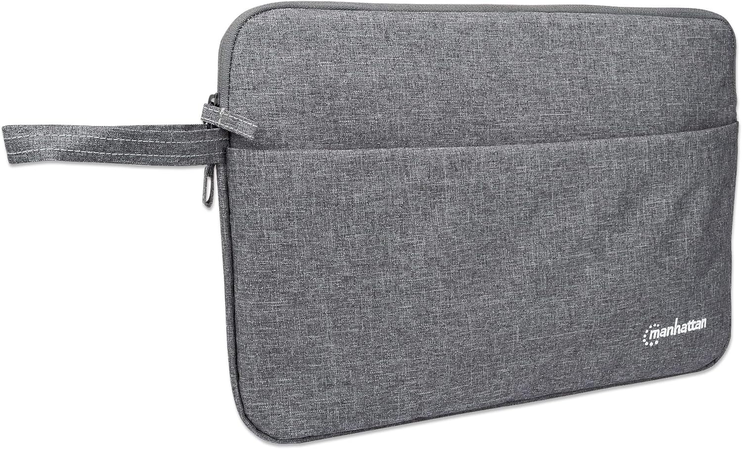 Manhattan Seattle Laptop Sleeve 14.5", Grey, Padded, Extra Soft Internal Cushioning, Main Compartment with double zips, Zippered Front Pocket, Carry Loop, Water Resistant and Durable, 3 Year Warranty