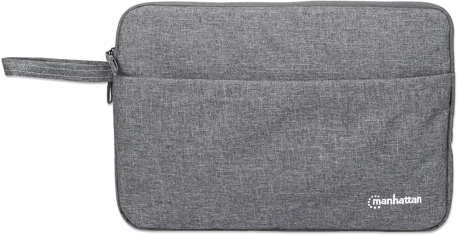 Manhattan Seattle Laptop Sleeve 14.5", Grey, Padded, Extra Soft Internal Cushioning, Main Compartment with double zips, Zippered Front Pocket, Carry Loop, Water Resistant and Durable, 3 Year Warranty