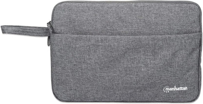 Manhattan Seattle Laptop Sleeve 14.5", Grey, Padded, Extra Soft Internal Cushioning, Main Compartment with double zips, Zippered Front Pocket, Carry Loop, Water Resistant and Durable, 3 Year Warranty