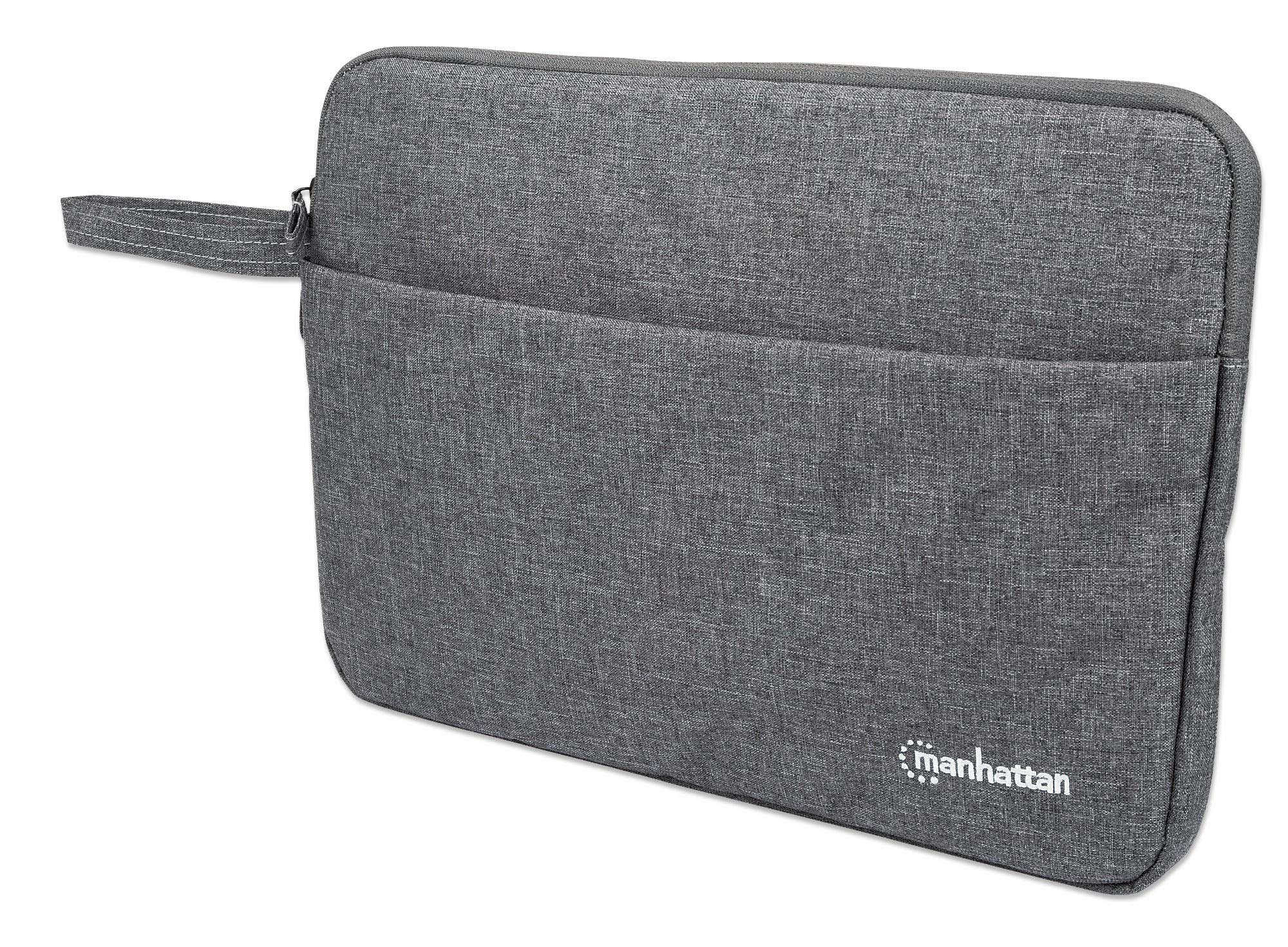 Manhattan Seattle Laptop Sleeve 14.5", Grey, Padded, Extra Soft Internal Cushioning, Main Compartment with double zips, Zippered Front Pocket, Carry Loop, Water Resistant and Durable, 3 Year Warranty