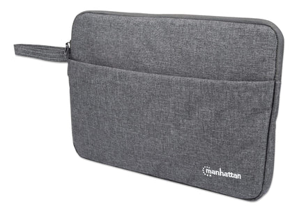 Manhattan Seattle Laptop Sleeve 14.5", Grey, Padded, Extra Soft Internal Cushioning, Main Compartment with double zips, Zippered Front Pocket, Carry Loop, Water Resistant and Durable, 3 Year Warranty