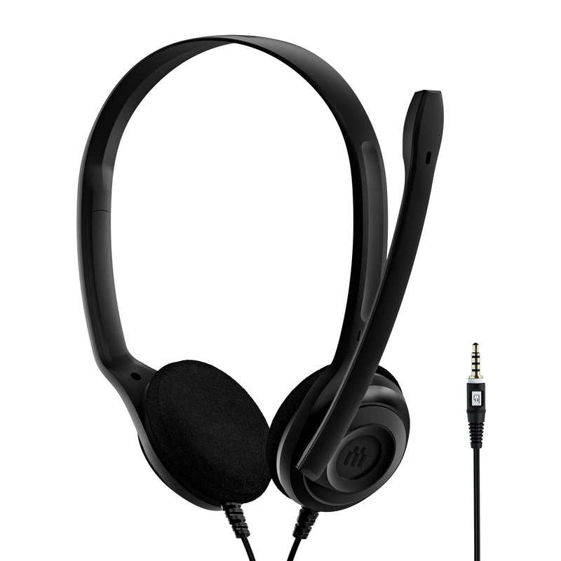 EPOS PC 5 - Multi-Platform On-Ear Passive Noise-Cancelling Stereo Headset With Microphone - Suitable for E-Learners and Internet Telephony Users - 3.5 MM Jack Input - Laptop, Phone, PC, & Tablet Singl
