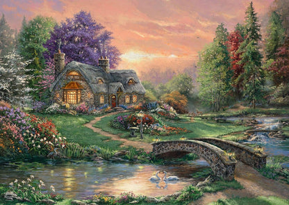 Schmidt Spiele, Thomas Kinkade: Sweetheart Retreat (1000 pc), Puzzle, Ages 12+