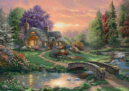 Schmidt Spiele, Thomas Kinkade: Sweetheart Retreat (1000 pc), Puzzle, Ages 12+